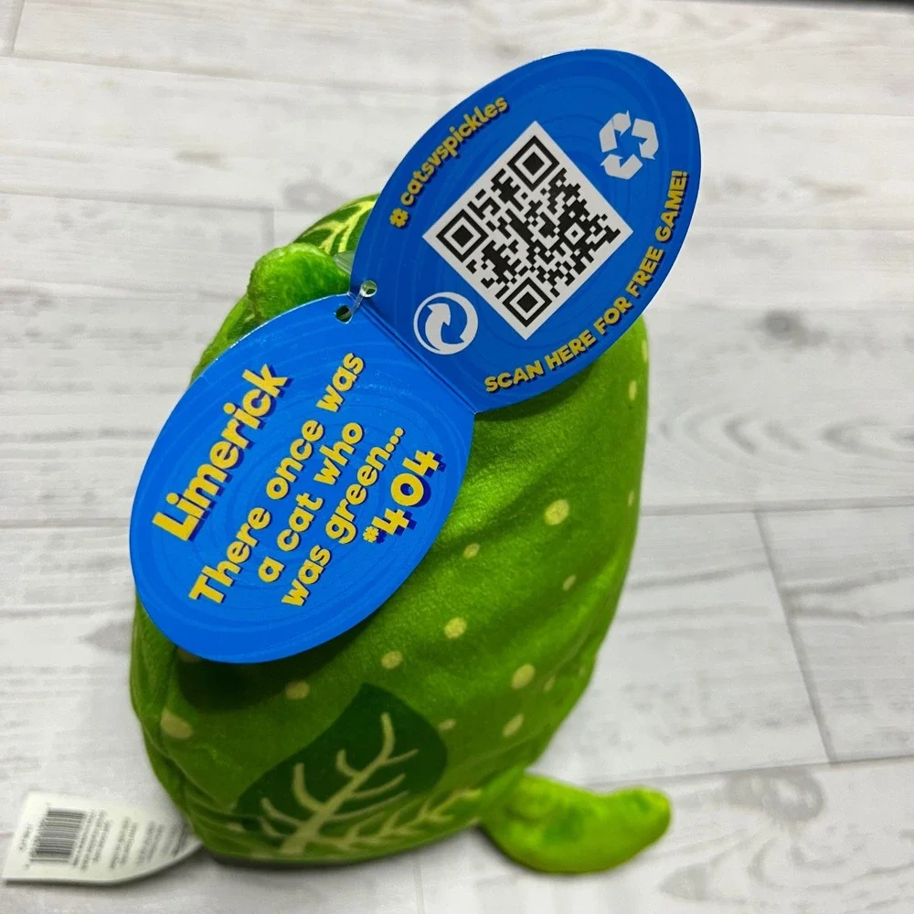Cats vs‎ Pickles Chonks Limerick Green Lime Plush New With Tags